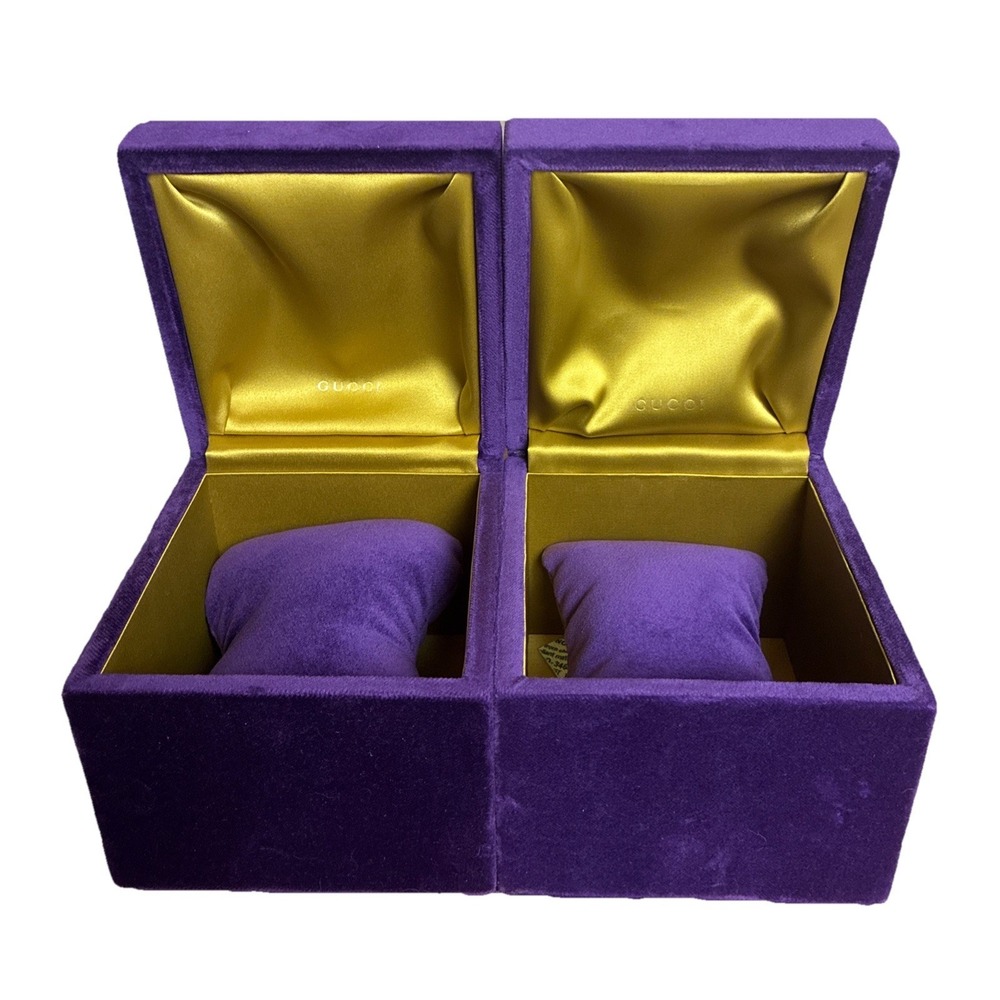 Gucci Box Purple Velvet Bracelet Watch Accessoriesβ 5x5x4.5" Lot Of 2 NEW